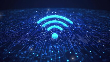 Poster - abstract wireless network concept with digital technology. digital connection and communication icon