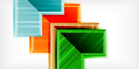 Fototapete - Arrow symbols created with 3d effects and line texture geometric abstract background