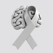 © Global Perspectives - Brain cancer 3d grey ribbon sign transparent awareness month symbol closeup may world brain cancer day concept decoration png Illustration