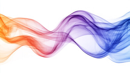 Wall Mural - Vibrant flowing wave pattern with smooth transitions isolated on white background