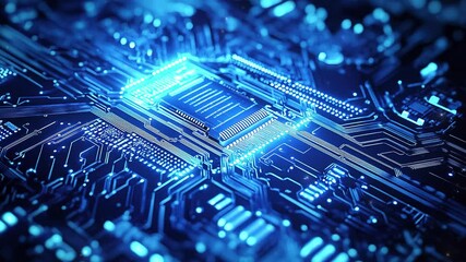 Poster - Futuristic technology concept. Abstract circuit board background. Abstract digital technology. High-tech digital technology. Circuit board pattern. Cyber technology concept. Copy space area