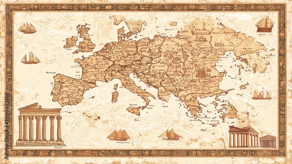 Explore the joyful monkey's map of ancient world empires filled with ...