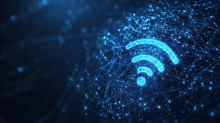 Poster - Wireless connection icon. Internet network connection technology. Internet connection and data transfer in the cloud. Modern digital connectivity. Free internet zone symbol. Internet network security 