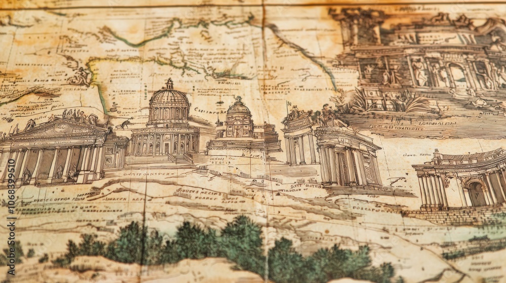 Discover the charm of a vintage map of ancient rome featuring joyful ...