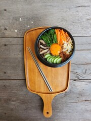 Wall Mural - Bibimbap rice and vegetables Korean food