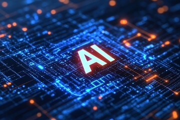 Fototapete - AI, Big Data the integration.