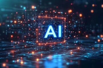 Fototapete - AI Learning and AI Concept.