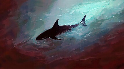 Wall Mural - Ferocious Merrow Underwater Digital Painting