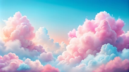 Poster - Soft Pastel Pink Cotton Candy Clouds Vector Design Background for Dreamy and Whimsical Themes in Graphic Design Projects and Digital Art Creations