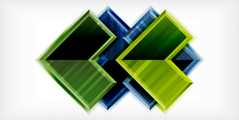Poster - Arrow symbols created with 3d effects and line texture geometric abstract background