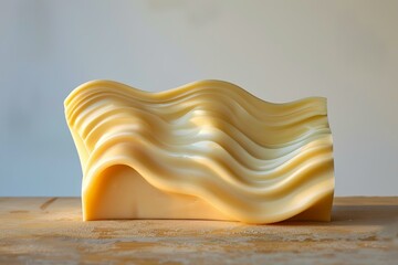 Aufkleber - Smooth, flowing, abstract sculpture creating beautiful, elegant waves