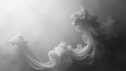 Aufkleber - A gray smokey cloud with a black background