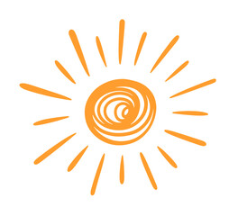 Wall Mural - scribble sun hand drawn doodle vector clip art