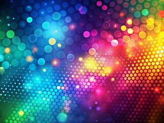 Fototapete - Vibrant Retro Neon Halftone Background with Gradual Color Blend and Dotted Texture Pattern for Eye-Catching Abstract Designs
