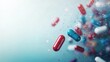 © Tati - Various colored capsules floating against gradient background