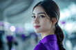 © Tetiana - Generative AI portrait of professional airline crew worker steward stewardess pilot in uniform, showcasing service confident expression
