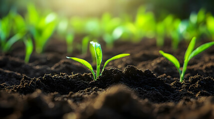 Wall Mural - Close-up of soil rich in humus and organic material, fertile ground for crops