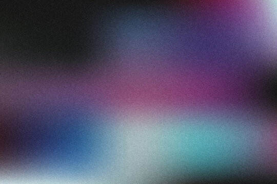 Moody gradient with grainy texture in dark hues of black, blue and magenta, blurred background, color blending effect, aesthetic soft texture