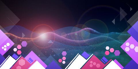 Aufkleber - Technology abstract background. Future Innovation Concepts and Learning Security Systems in Digital Market. Triangle, Creative, Care, Network, Different, Protect