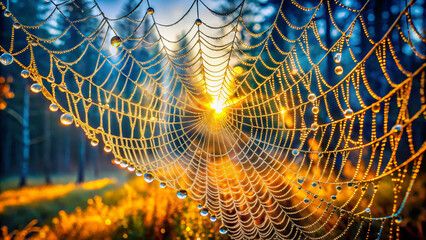 spider web with dew drops. web, spider, nature, dew, cobweb, net, water, spiderweb, pattern, morning, drop, insect, spider web, macro, trap, drops, design, forest, wet, closeup, texture, detail, green