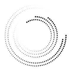 Aufkleber - Speed lines in circle form. halftone dotted speed lines. geometric art in circle form. round swirl movement symbol. circles and dots abstract shape