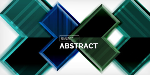 Poster - Arrow symbols created with 3d effects and line texture geometric abstract background
