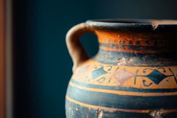 Ancient Vase in Rustic Style Close-Up