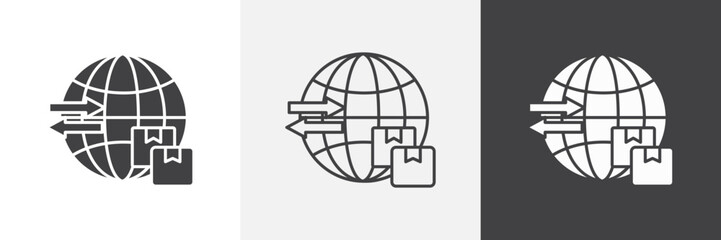 Aufkleber - Import and export icon set. vector illustration.