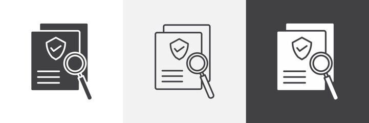 Fototapete - Document verification icon set. vector illustration.
