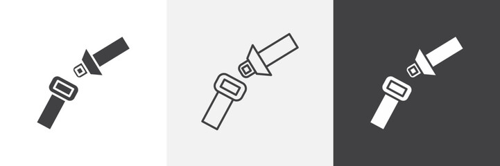Poster - Car seat belt icon set. vector illustration.