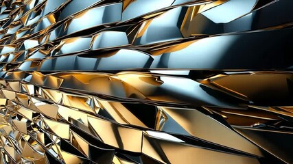 Poster - Abstract metallic texture with waves and reflections, suitable for modern designs