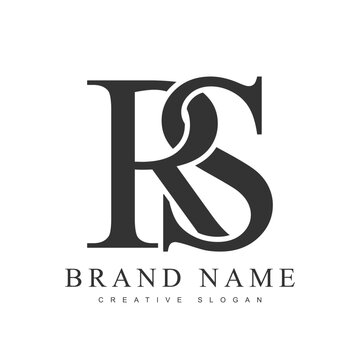 RS trendy logotype template. Initial letter r and s classic font style. Creative logo for company name or identity.