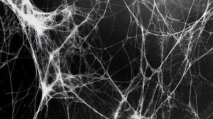 Close up of Spiderweb on a Black Background