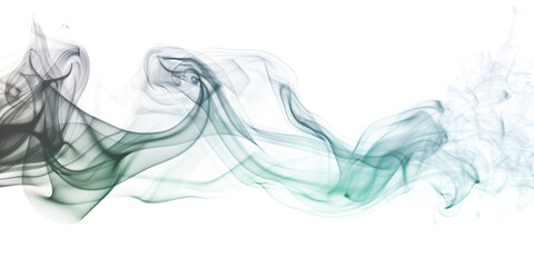 Poster - green blue smooth purple smoke isolated on white or transparent png