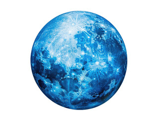 Wall Mural - blue moon isolated on white or transparent png