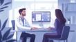 © Shahazadi - Consultative meeting between a doctor and a patient in a modern medical office setting