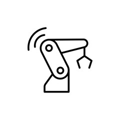 Poster - Automation factory outline icons, minimalist vector illustration ,simple transparent graphic element .Isolated on white background