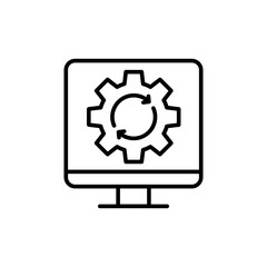 Poster - Automation system outline icons, minimalist vector illustration ,simple transparent graphic element .Isolated on white background