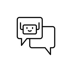 Poster - Automation chat outline icons, minimalist vector illustration ,simple transparent graphic element .Isolated on white background