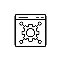 Poster - Automation website outline icons, minimalist vector illustration ,simple transparent graphic element .Isolated on white background