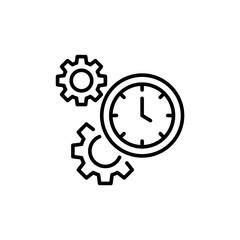 Poster - Automation time outline icons, minimalist vector illustration ,simple transparent graphic element .Isolated on white background