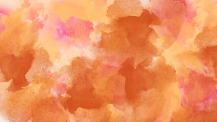 Wall Mural - Abstract yellow watercolor background texture. The background image of yellow orange watercolor, Bright brush strokes on white background
