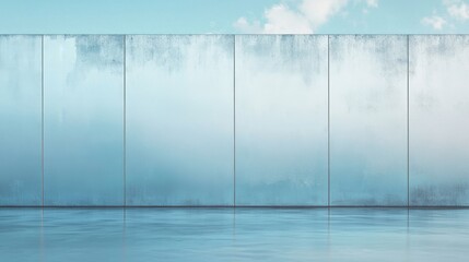 Poster - A serene abstract background featuring a smooth gradient wall with soft blue tones reflecting on water.