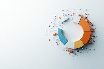 Poster - A visually striking 3D circular chart with colorful blocks, demonstrating abstract data representation and innovative design used for modern analytical concepts.