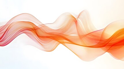 Poster - A vibrant abstract wave design showcasing dynamic curves in shades of orange and red, perfect for modern backgrounds.