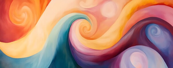 Poster - Abstract swirling art with vibrant colors.