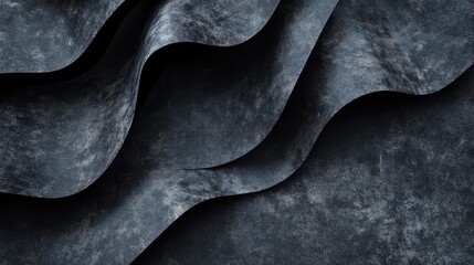 Poster - Abstract dark blue waves creating a sense of depth and texture.
