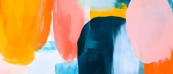 Poster - Dynamic abstract painting featuring vibrant colors blending together to create a modern art piece for contemporary decor.