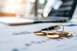 © Odin AI - A collection of coins and a pen rest on financial papers, symbolizing economic analysis and the intricacies of financial planning, savings, and investment strategies.
