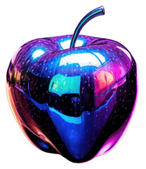 Canvas Print - PNG Neon Apple apple light fruit.